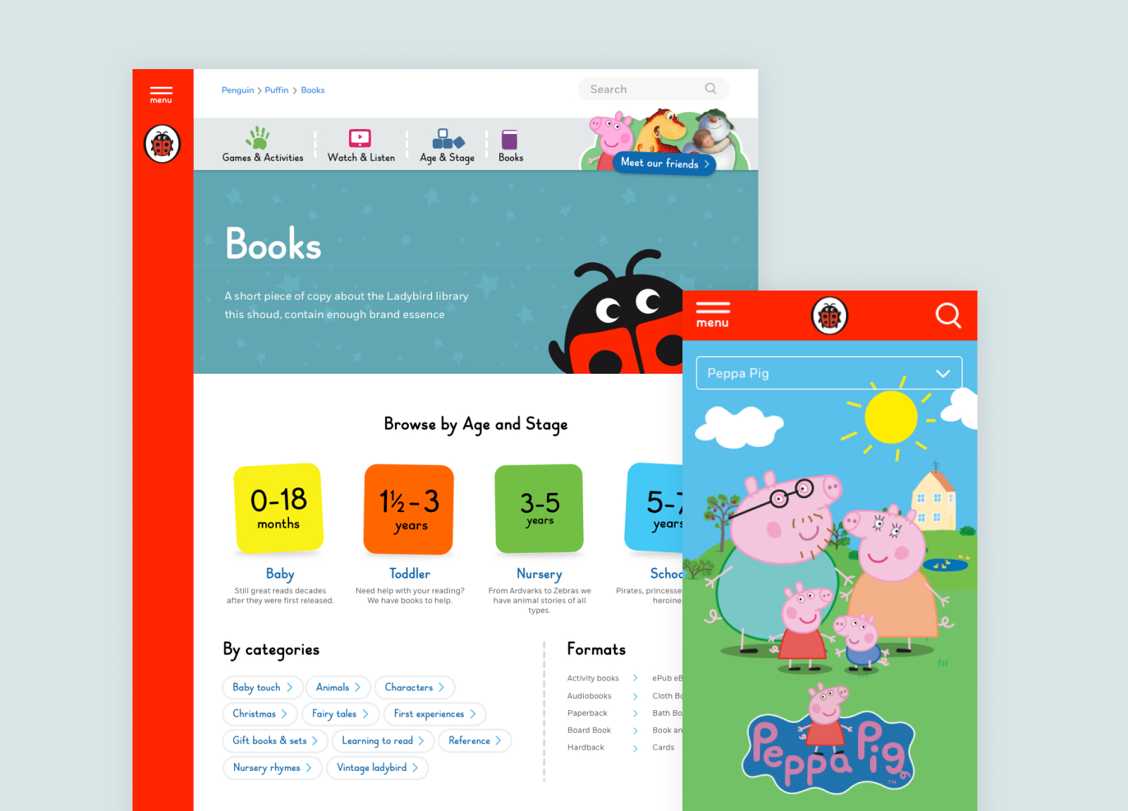 Brand expression for Ladybird books within the unified framework